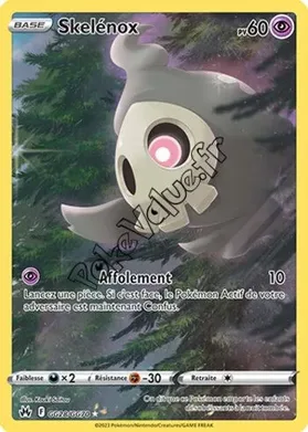 Carte Pokémon Skelénox  n°GG28 de la série Zénith Suprême