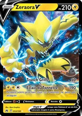 Carte Pokémon Zeraora V  n°053 de la série Zénith Suprême