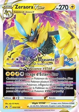 Carte Pokémon Zeraora VSTAR  n°055 de la série Zénith Suprême