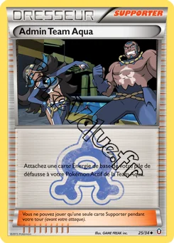 Carte Pokémon Admin Team Aqua n°25 de la série Double Danger