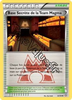 Carte Pokémon Base Secrète de la Team Magma n°32 de la série Double Danger