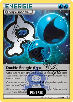 Carte Pokémon Double Aqua Energy Reverse n°33 de la série Double Danger