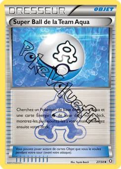 Carte Pokémon Super Ball de la Team Aqua n°27 de la série Double Danger