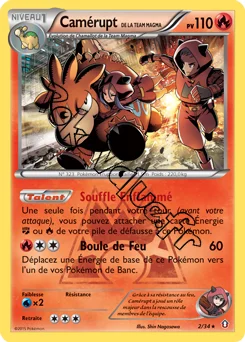 Carte Pokémon Team Magma's Camerupt  n°2 de la série Double Danger