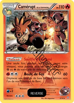 Carte Pokémon Team Magma's Camerupt  Reverse n°2 de la série Double Danger