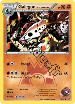 Carte Pokémon Team Magma's Lairon  n°13 de la série Double Danger