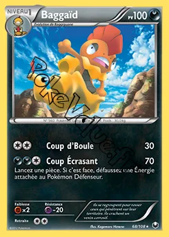 Carte Pokémon Baggaïd n°68 de la série Explorateurs Obscurs