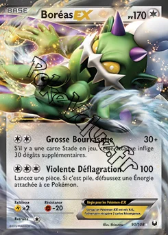 Carte Pokémon Boréas EX n°90 de la série Explorateurs Obscurs