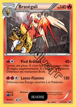 Carte Pokémon Braségali Reverse n°17 de la série Explorateurs Obscurs