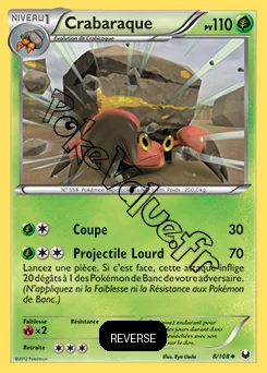 Carte Pokémon Crabaraque Reverse n°8 de la série Explorateurs Obscurs