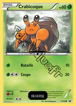 Carte Pokémon Crabicoque Reverse n°7 de la série Explorateurs Obscurs
