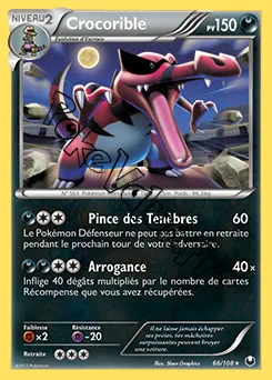 Carte Pokémon Crocorible n°66 de la série Explorateurs Obscurs