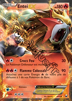 Carte Pokémon Entei EX  n°13 de la série Explorateurs Obscurs