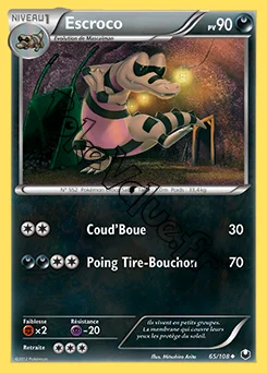 Carte Pokémon Escroco n°65 de la série Explorateurs Obscurs