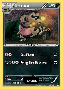 Carte Pokémon Escroco Reverse n°65 de la série Explorateurs Obscurs