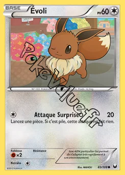 Carte Pokémon Évoli n°83 de la série Explorateurs Obscurs
