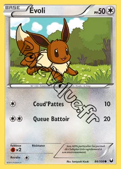 Carte Pokémon Évoli n°84 de la série Explorateurs Obscurs