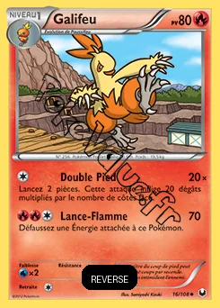 Carte Pokémon Galifeu  Reverse n°16 de la série Explorateurs Obscurs