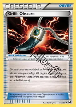 Carte Pokémon Griffe Obscure n°92 de la série Explorateurs Obscurs