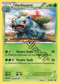 Carte Pokémon Herbizarre n°2 de la série Explorateurs Obscurs