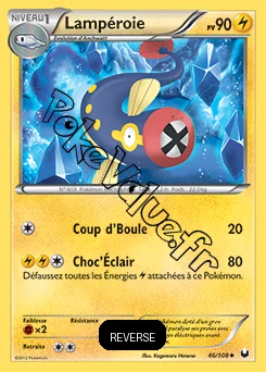 Carte Pokémon Lampéroie Reverse n°46 de la série Explorateurs Obscurs
