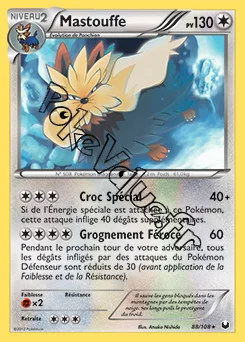 Carte Pokémon Mastouffe n°88 de la série Explorateurs Obscurs