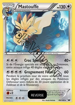 Carte Pokémon Mastouffe Reverse n°88 de la série Explorateurs Obscurs