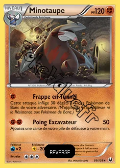 Carte Pokémon Minotaupe Reverse n°56 de la série Explorateurs Obscurs