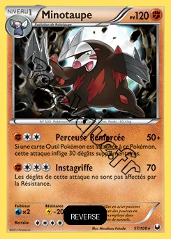Carte Pokémon Minotaupe Reverse n°57 de la série Explorateurs Obscurs