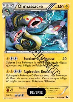 Carte Pokémon Ohmassacre Reverse n°47 de la série Explorateurs Obscurs