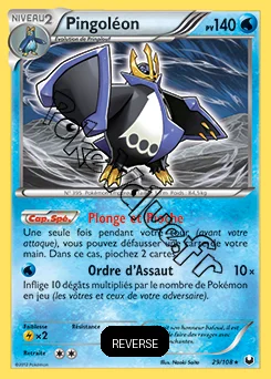 Carte Pokémon Pingoléon Reverse n°29 de la série Explorateurs Obscurs
