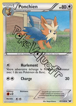 Carte Pokémon Ponchien n°87 de la série Explorateurs Obscurs