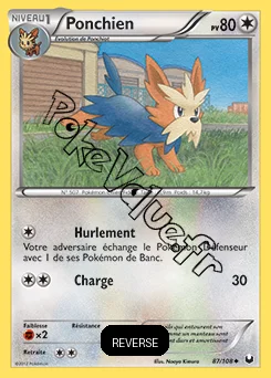 Carte Pokémon Ponchien Reverse n°87 de la série Explorateurs Obscurs