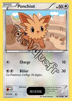 Carte Pokémon Ponchiot Reverse n°86 de la série Explorateurs Obscurs