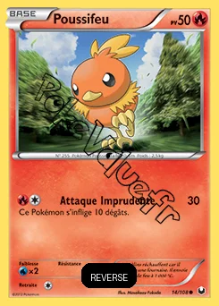 Carte Pokémon Poussifeu  Reverse n°14 de la série Explorateurs Obscurs