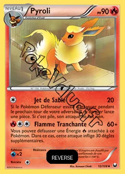 Carte Pokémon Pyroli  Reverse n°12 de la série Explorateurs Obscurs