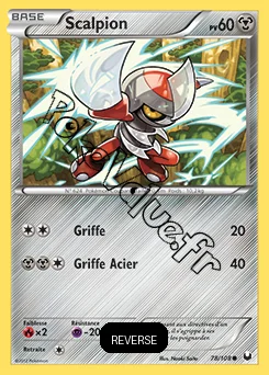 Carte Pokémon Scalpion Reverse n°78 de la série Explorateurs Obscurs