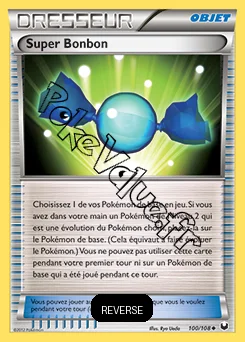 Carte Pokémon Super Bonbon Reverse n°100 de la série Explorateurs Obscurs