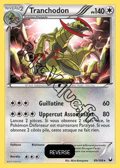 Carte Pokémon Tranchodon Reverse n°89 de la série Explorateurs Obscurs