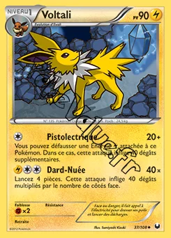 Carte Pokémon Voltali  n°37 de la série Explorateurs Obscurs