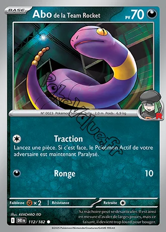 Carte Pokémon Abo de la Team Rocket  n°112 de la série Rivalités Destinées