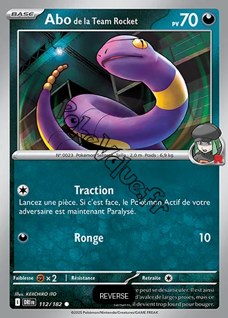 Carte Pokémon Abo de la Team Rocket  Reverse n°112 de la série Rivalités Destinées