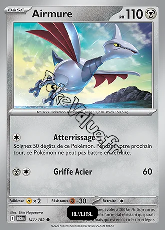 Carte Pokémon Airmure  Reverse n°141 de la série Rivalités Destinées