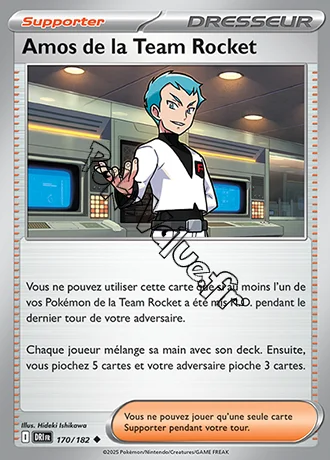 Carte Pokémon Amos de la Team Rocket n°170 de la série Rivalités Destinées