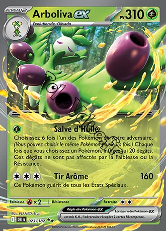 Carte Pokémon Arboliva ex  n°023 de la série Rivalités Destinées