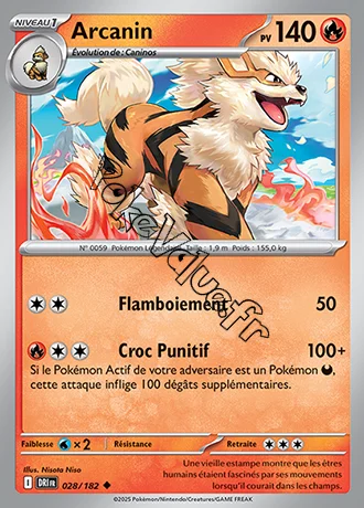 Carte Pokémon Arcanin  n°028 de la série Rivalités Destinées