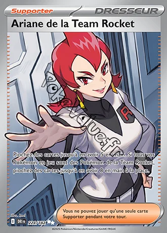 Carte Pokémon Ariane de la Team Rocket n°224 de la série Rivalités Destinées