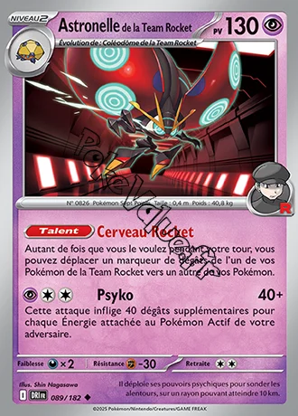 Carte Pokémon Astronelle de la Team Rocket  n°089 de la série Rivalités Destinées