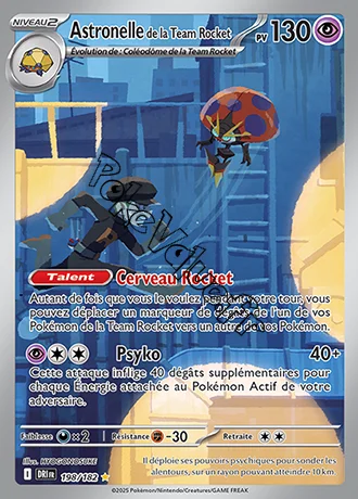 Carte Pokémon Astronelle de la Team Rocket  n°198 de la série Rivalités Destinées