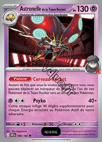 Carte Pokémon Astronelle de la Team Rocket  Reverse n°089 de la série Rivalités Destinées